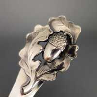 Beautiful serving spoon in silver with oak decor Denmark handmade
