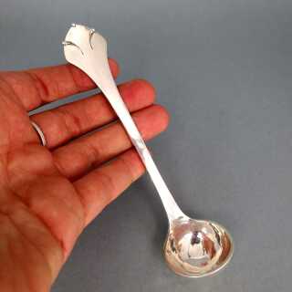 Small Art Deco ladle in massive silver with hammered surface E. Oersnes Denmark