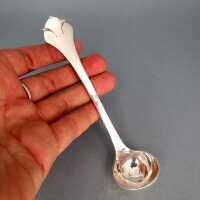 Small Art Deco ladle in massive silver with hammered...