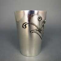 German Jugendstil christening mug in silver and gold with...