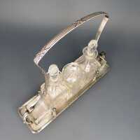 Antique victorian french cruet in silver and glass from Hotel du Louvre in Paris