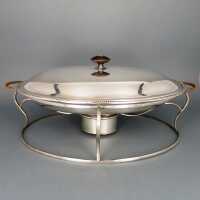 Elegant Art Deco entree bowl with willow handles,...