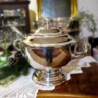 Huge antique edwardian soup toureen with ladle Walker & Hall Sheffield England