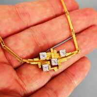 Unique LAPPONIA collier in gold and platinum with diamonds design Björn Weckström