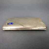 Antique cigarette case in silver with enamel and...