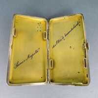 Antique cigarette case in silver with enamel and greyhound Vienna court gift