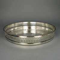Antique tray with open worked galery rim silver plated...
