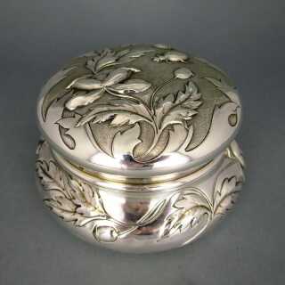 Art Nouveau french silver and gold box by Ravinet & d´Enfert with poppies