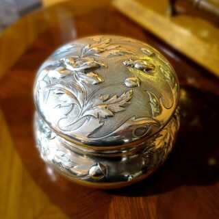 Art Nouveau french silver and gold box by Ravinet & d´Enfert with poppies