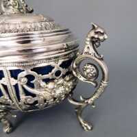 Antique bonbonniére silver plated metal and glass renaissance revival WMF 1880