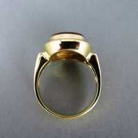 Schöner Damen oder Herren Siegel Ring mit rotem Karneol in 585/-Gelbgold