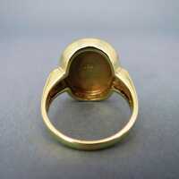 Elegant men or women 14 k gold signet ring with red oval carnelian 