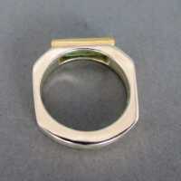 Unikat Damen Ring in Silber und Gold mit einem Pirineu Turmalin in Grün 