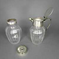 Sugar and cream cruet EPNS and crystal glass William Hutton Sheffiels before 1900