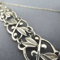 Florales durchbrochenes Damen Glieder Armband in 925/-Silber mit Olivenzweigen