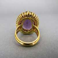 Prächtiger Damen Gold Ring mit einem riesigen ovalen Amethyst Unikat