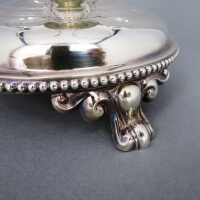 Antique cruet in silver and crystal glass A. Kühne Altona Germany Jugendstil