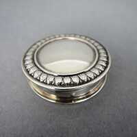 Antique round sterling silver pill box Gebrüder...
