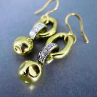 Exclusive 18 k gold earrings with diamonds by Rabollini Pomellato Milano Italy