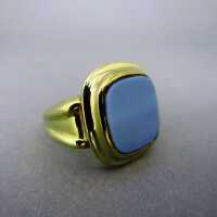 Elegant mens signet ring in 14 k yellow gold with layer onyx stone not engraved 