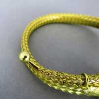Exclusive massive 18 k gold snake woven bangle wid diamonds eyes