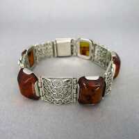 Beautiful cuff bracelet with huge amber cabochons and...