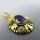 Gorgeous etruscan style 14 k gold pendant with amethyst and chain