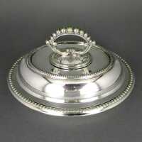 Antique smal oval silver plated entrée dish with lid England 1900