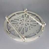 Antique victorian expanding trivet double plate silver plated France 1870