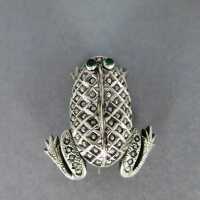Antique Art Nouveau frog brooch in silver with pearls Austria Vienna 1900