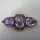 Antique late victorian brooch in gold with three huge amethyst stones 1880
