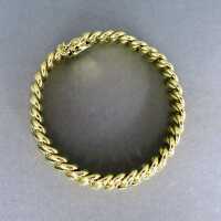 Massive woman 14 k yellow gold bracelet woven double curb chain 