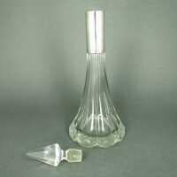 Elegant Art Deco carafe in crystal glass and 835 silver mounting Germany