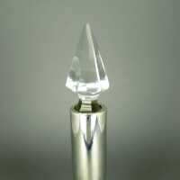 Elegante kleinere Art Deco Karaffe in Kristallglas mit Silbermontierung