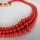 Antique three strands red mediterranean coral and gold necklace from south Italy 