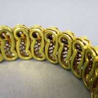 Prächtiges massives 750/- Gold Damen Armband mit zahlreichen Brillanten Italien