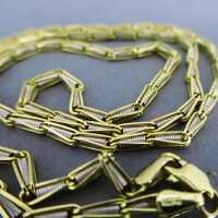 Unusual chain necklace in 14 k yellow and white gold MIDAS CHAIN manufactory USA