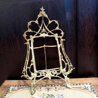 Antique stand photo frame in bronce fire-gilded 19th century
