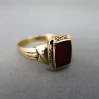 Antique Art Nouveau gold signet ring for men with...