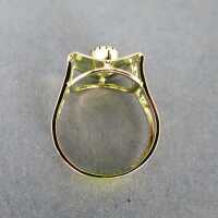 Außergewöhnlicher Damen Ring in Gold mit sattgelbem Citrin in Handarbeit