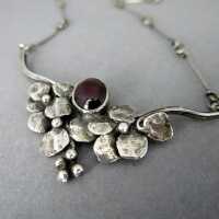 Antique Arts &  Crafts collier necklace in sterling silver with pink tourmaline 