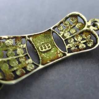 Antikes Damen Glieder Armband in Filigrantechnik aus vergoldetem Silber