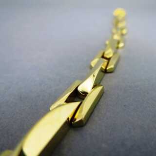 Elegantes Damen Backstein Armband in massivem 18 k 750 Gold Italien um 1960