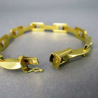 Elegantes Damen Backstein Armband in massivem 18 k 750 Gold Italien um 1960