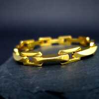 Massive 18 k yellow gold brick link bracelet from Italy 1960s 1970s
