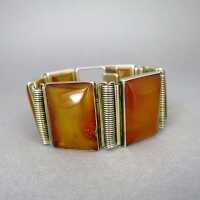 Art Deco Schmuck für Damen - Annodazumal Antikschmuck: Bernsteinarmband in Silber kaufen 