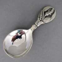 Rich decorated serving spoon in silver Denmark Horsens...