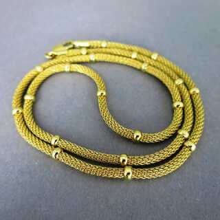 Elegantes 750 Gold Collier in Strick Design aus Italien Strumpf-Strick-Kette 