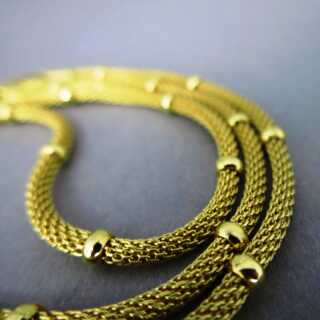Elegantes 750 Gold Collier in Strick Design aus Italien Strumpf-Strick-Kette 