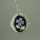 Anhänger Foto Medaillon in 925 Silber mit schwarzer Emaille, Opalen und Perlen